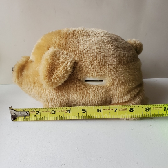 GEORGE-GOOD RARE FINE, STUFFED TOY PIGGY BANK. TAN - Picture 6 of 9